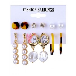 Cercei pentru dama moderni EARR33 Aurii Set de 6 perechi